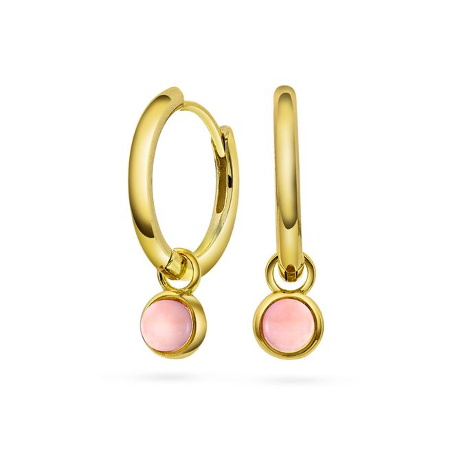 Hovedbilde Øreringer i sølv med rosa opal KJÆRLIGHET små