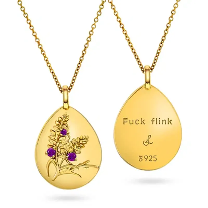 Amulett 'Fuck flink' med ametyst