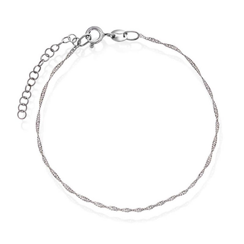 Singapore armbånd i sølv 1,2 mm 19 cm