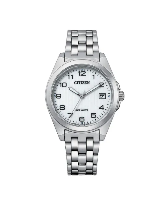 Hovedbilde Eco-Drive Dame Stål / Hvit 33mm